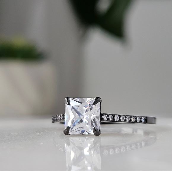 Black Gold ring, size 10, 925 Sterling Silver - Picture 4 of 7